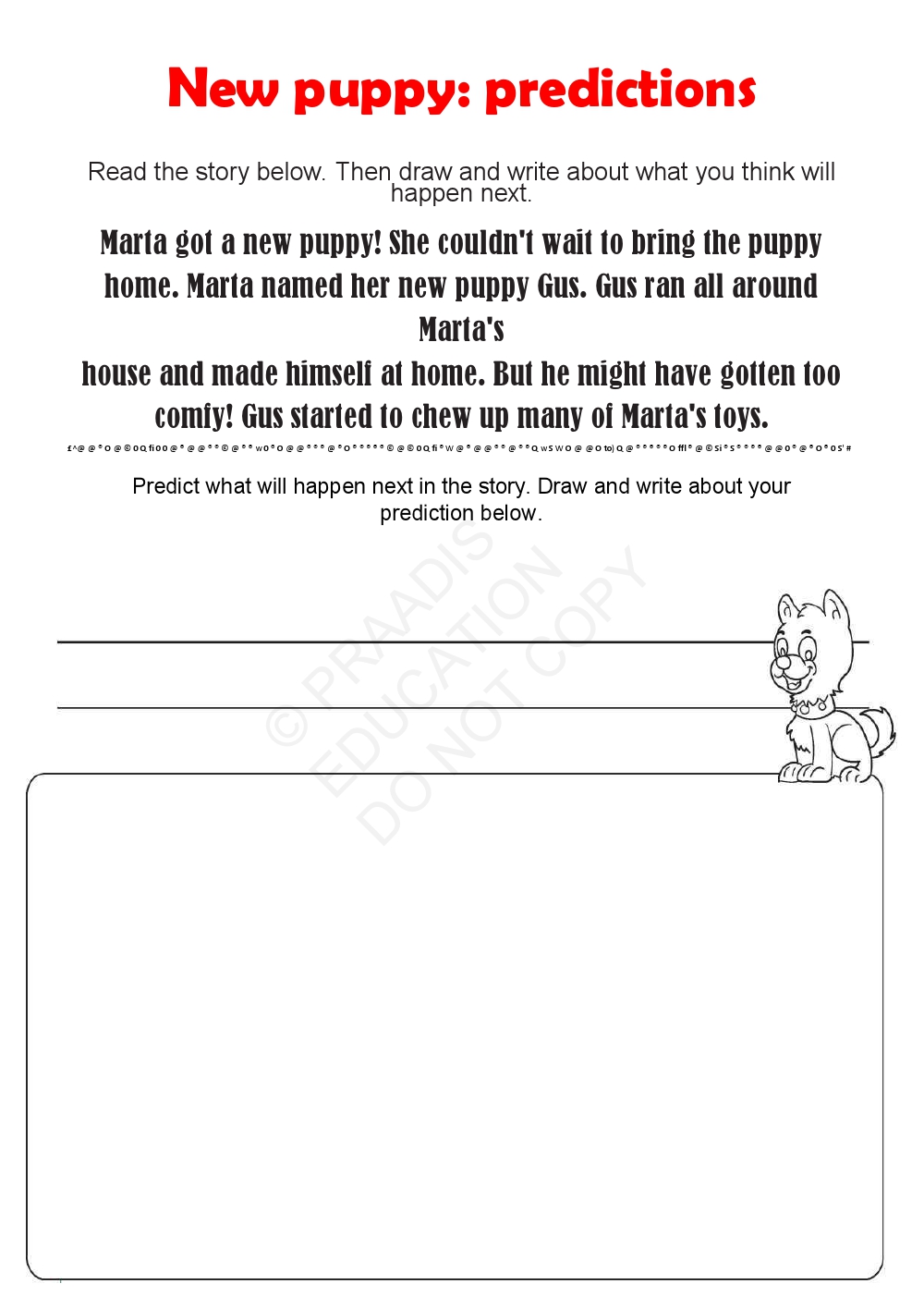 english worksheet for prep class